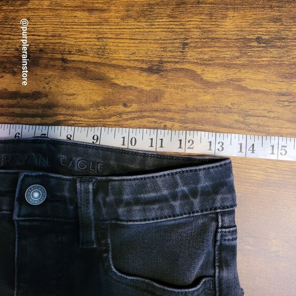 American Eagle Jeans 2 R Dream Jegging Super Hi Rise Tummy Control Black Wash - Picture 8 of 13